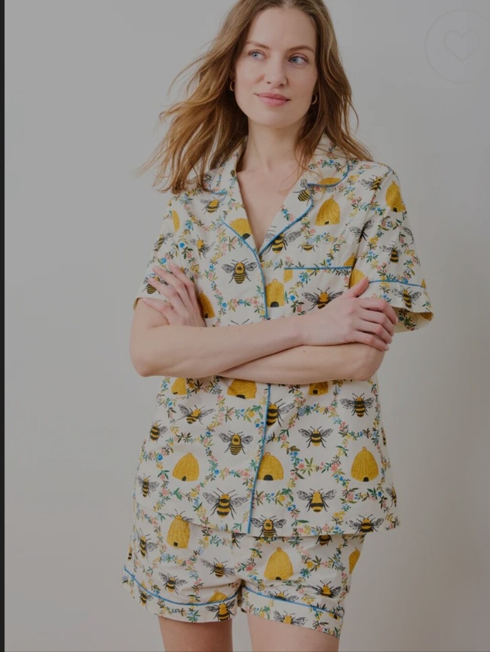 Printfresh Short PJ Set in Sweet Bee 1X